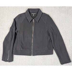 Banana Republic Moto Jacket Cotton Full Zip Mid-Season Women's Black Long Sleeve